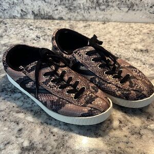 Tretorn Snakeskin Sneakers with Black Accents